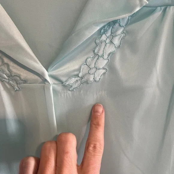 Vintage Vanity Fair Pajama Set 3 Piece Sea Foam Aqua Large - Picture 3 of 7